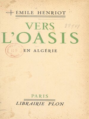 cover image of Vers l'Oasis